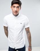 Fred Perry Short Sleeve Oxford Shirt In White - White