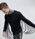 Reclaimed Vintage Inspired Muscle Fit Festival T-shirt With Fringing - Black