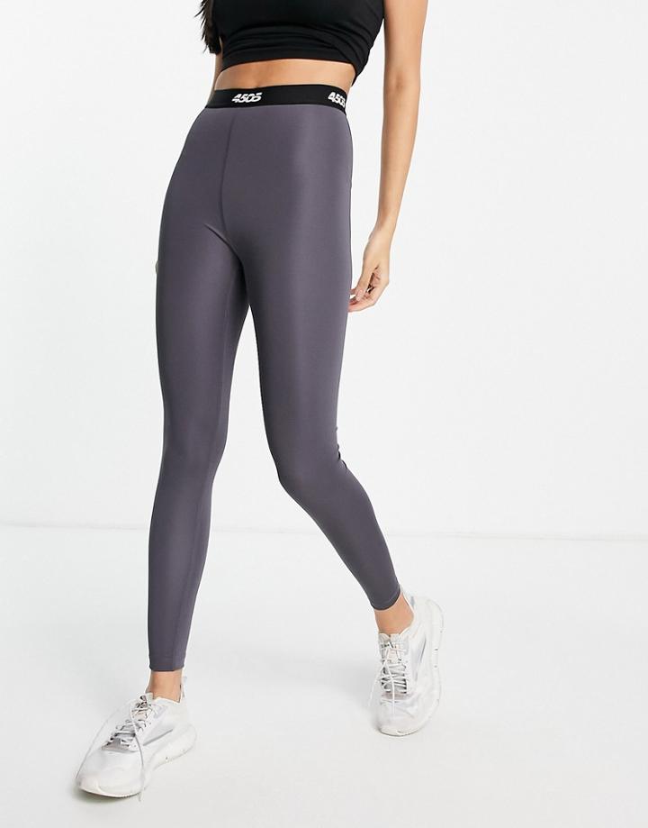 Asos 4505 Branded Elastic Legging-gray