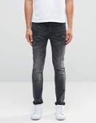 Only & Sons Gray Washed Jeans In Slim Fit - Gray