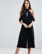 Influence Cold Shoulder Romper - Black