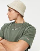 Tommy Jeans Tiny Linear Logo T-shirt Classic Fit In Dark Green