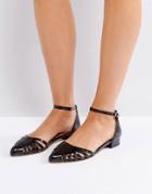 Ravel Cut Out Flat Point Shoe - Black
