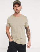 Brave Soul T-shirt In Beige Marl-neutral
