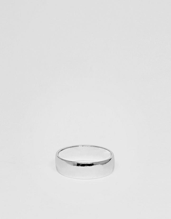 Asos Design Ring In Silver Tone