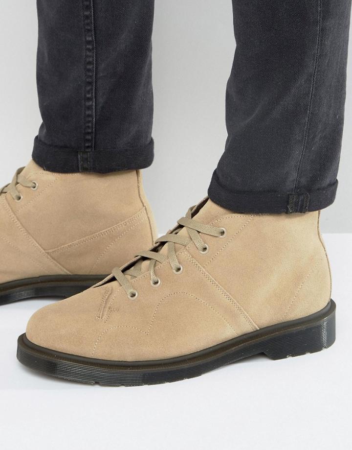 Dr Martens Church Boots In Beige Suede - Beige