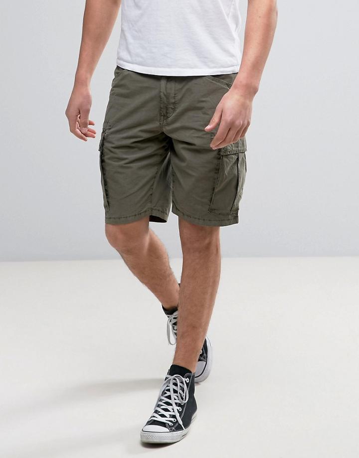 Napapijri Noto Cargo Shorts In Gray Olive - Green
