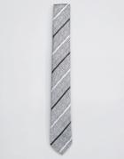 Selected Homme Tie With Stripe - Gray