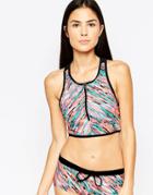 Hurley Static Bikini Crop Top With Zip - Multi