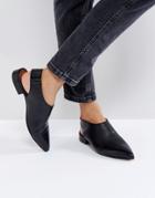 Asos Mischief Premium Leather Flat Shoes - Black