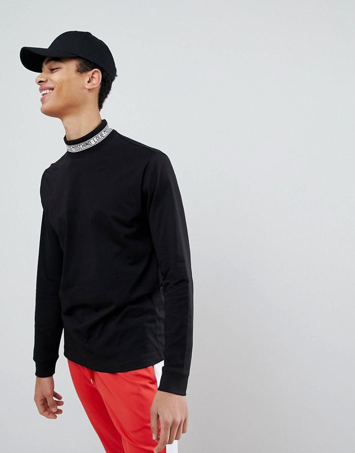 Love Moschino High Neck Long Sleeve Top - Black