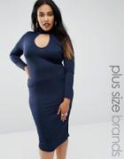 Club L Plus Midi Dress With Choker - Navy