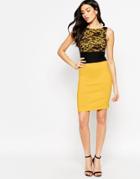 Vesper Hazel Midi Dress With Lace Top - Yellow