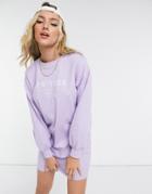 New Look New York Slogan Sweatshirt Dress In Lilac-purple