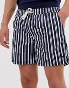 Jack & Jones Intelligence Stripe Shorts With Elasticated Waistband - Navy