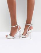 Asos Hitched Bridal Embellished Heeled Sandals - Cream