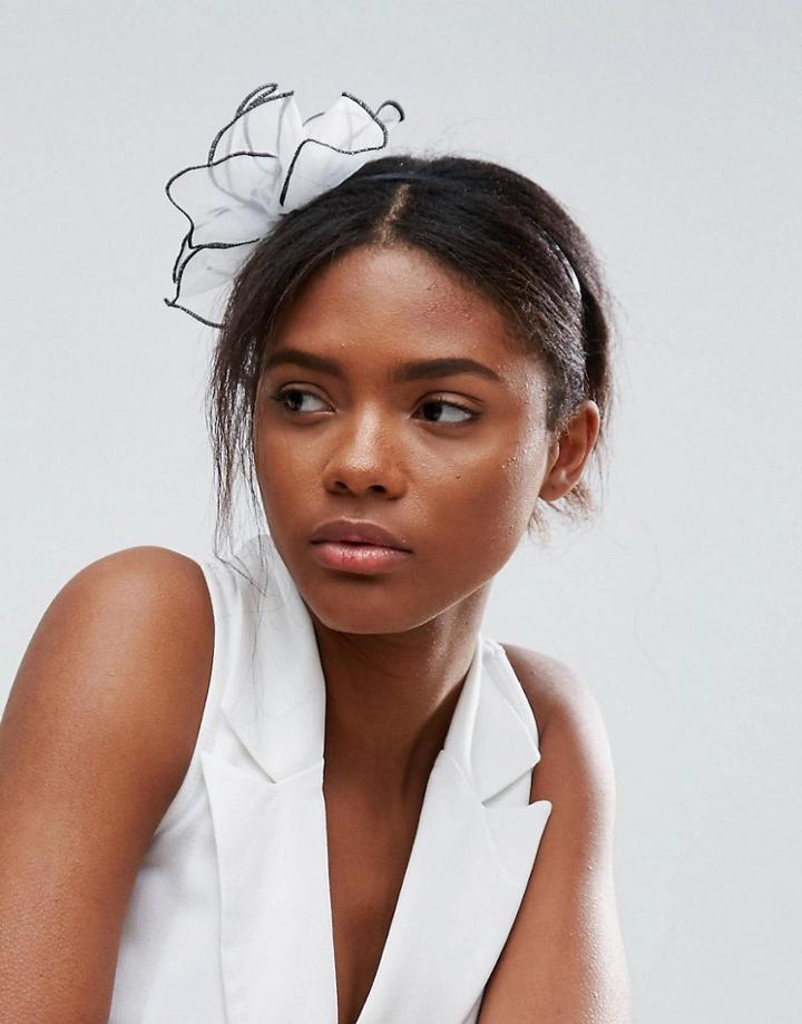 Asos Occasion Sheer Flower Hair Fascinator - Black
