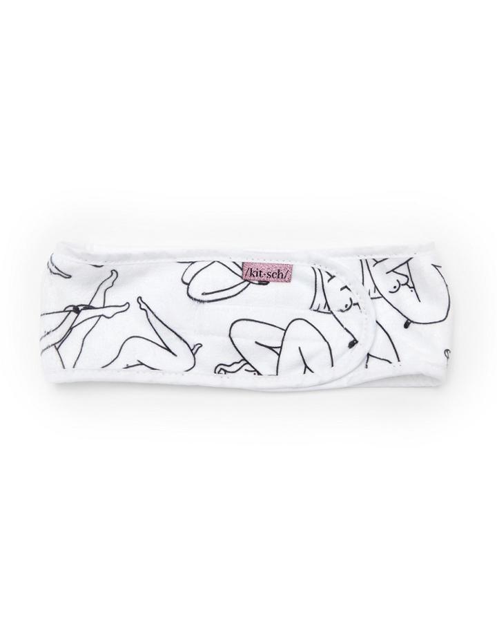 Kitsch Microfiber Spa Headband - Nude Print-white