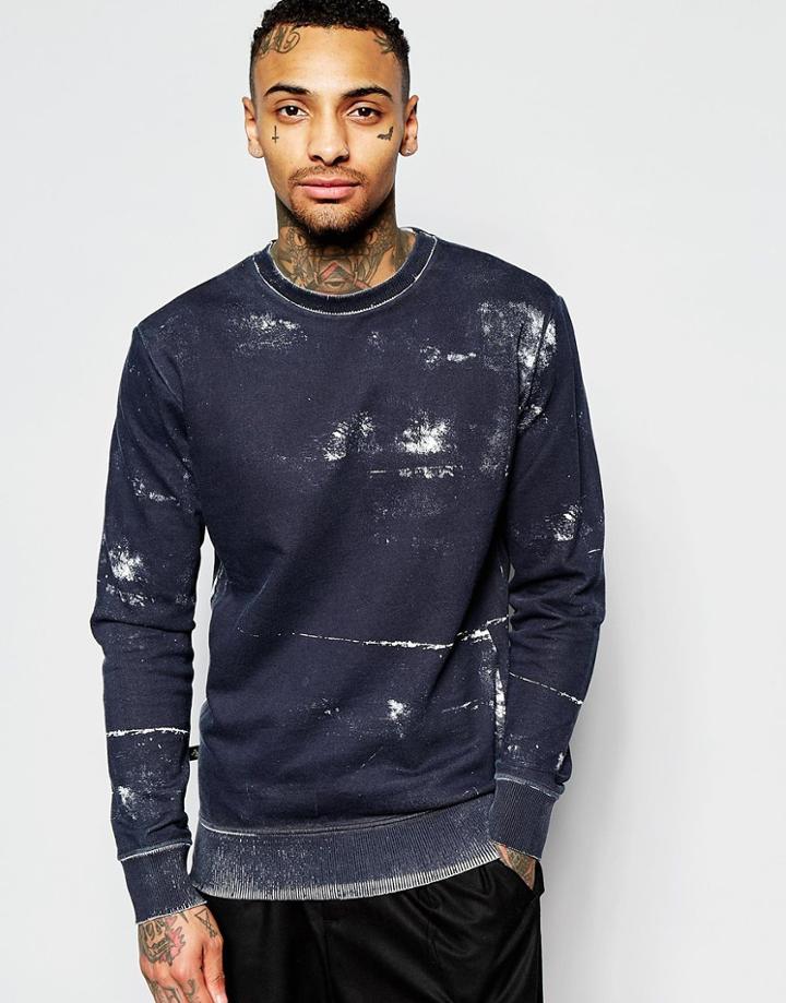Vivienne Westwood Anglomania Sweatshirt In Smudge Print - Blue
