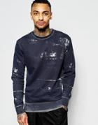 Vivienne Westwood Anglomania Sweatshirt In Smudge Print - Blue