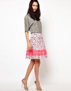 Lulu & Co Full Skirt In Owl Print With Neon Trim