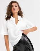 Object Short Sleeve Blouse With Frill Collar