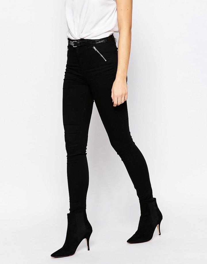 Oasis High Waist Skinny Jean - Black