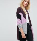 Noisy May Tall Contrast Textured Cardigan - Multi