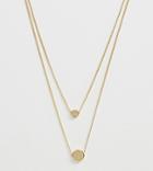 Asos Design Curve Pack Of 2 Double Disc Necklaces In Gold Tone