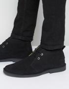 Ben Sherman Mocam Desert Boots In Black Suede - Black