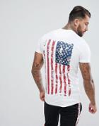 Good For Nothing T-shirt With Flag Back Print - White