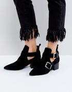Asos Rayon Cut Out Ankle Boots - Black