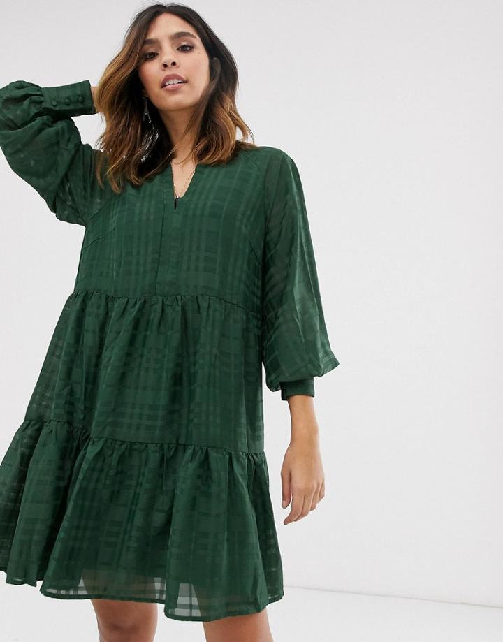 Y.a.s Mini Smock Dress In Self Check