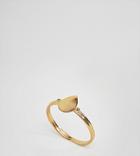 Asos Design Curve Gold Plated Sterling Silver Sleek Teardrop Ring - Silver
