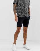 Asos Design Jersey Skinny Shorts In Black