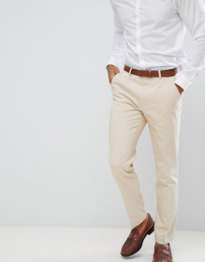 Asos Design Wedding Skinny Suit Pants In Stone - Stone