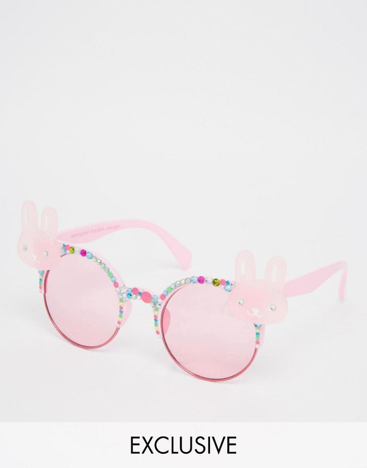Spangled Double Bunny Sunglasses - Pink