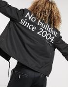 Cheap Monday No Bs Slogan Coach Jacket-black