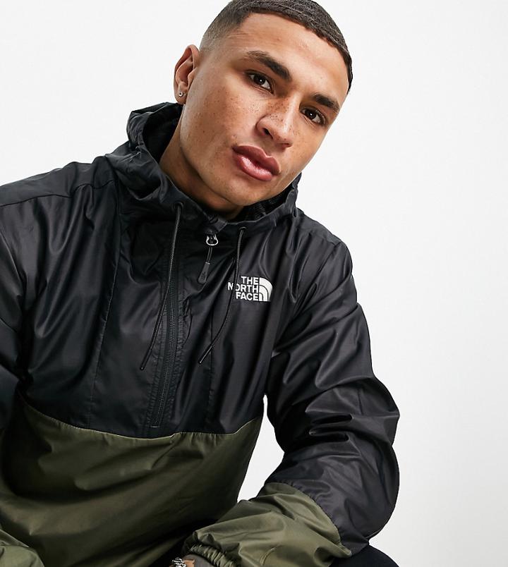 The North Face Wind Anorak In Khaki Exclusive To Asos-black
