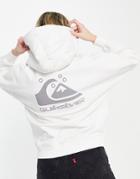 Quiksilver Oversized Back Print Hoodie In Cream-white