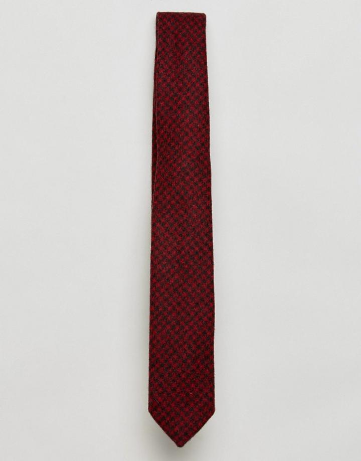 Gianni Feraud Red Check Tie - Red