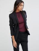 Selected Foxy Lux Wool Blend Fitted Blazer - Black