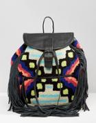 Cleobella Cornel Carpet & Tassel Backpack - Black