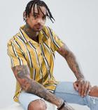 Heart & Dagger Revere Shirt In Yellow Stripe - Yellow