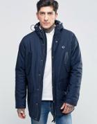 Fred Perry Parka In Bright Navy - Navy