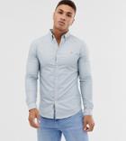 Farah Stretch Super Slim Fit Button Down Oxford Shirt In Light Blue Exclusive At Asos