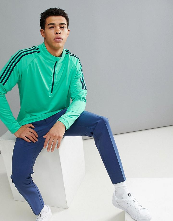Adidas Golf Half Zip Sweat In Green Cf7623 - Green
