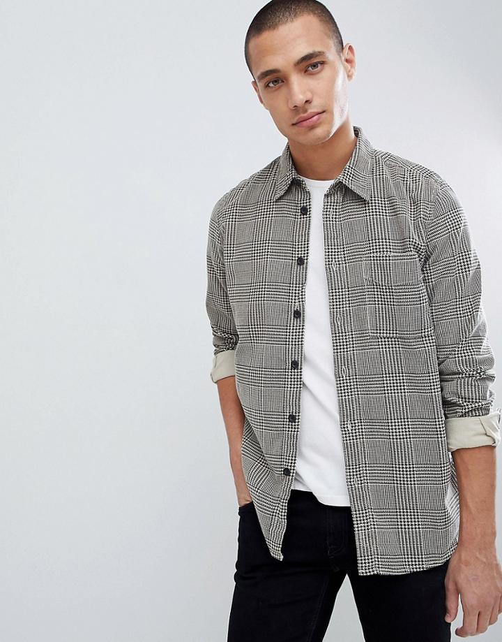 Nudie Jeans Co Sten Herringbone Check Shirt - Gray