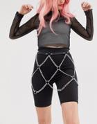 Asos Design Chain Skirt Festival Waist Belt - Silver