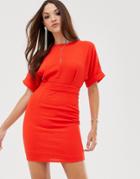 Asos Design Wiggle Mini Dress-red